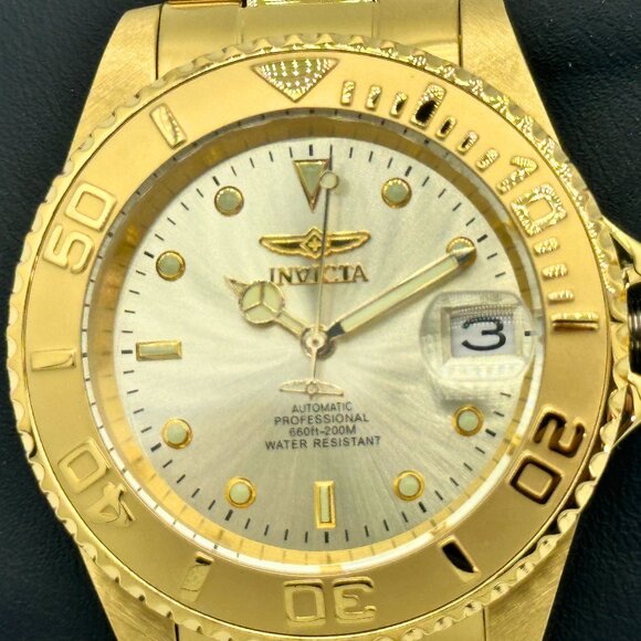 NEW Invicta Pro Diver 40mm AUTOMATIC Gold Tone Champaign Dial Mens Watch - Picture 1 of 10